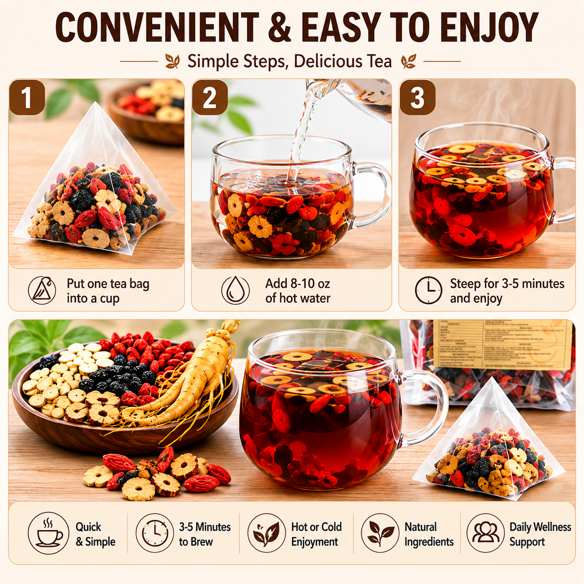 Ginseng Five Treasure Tea