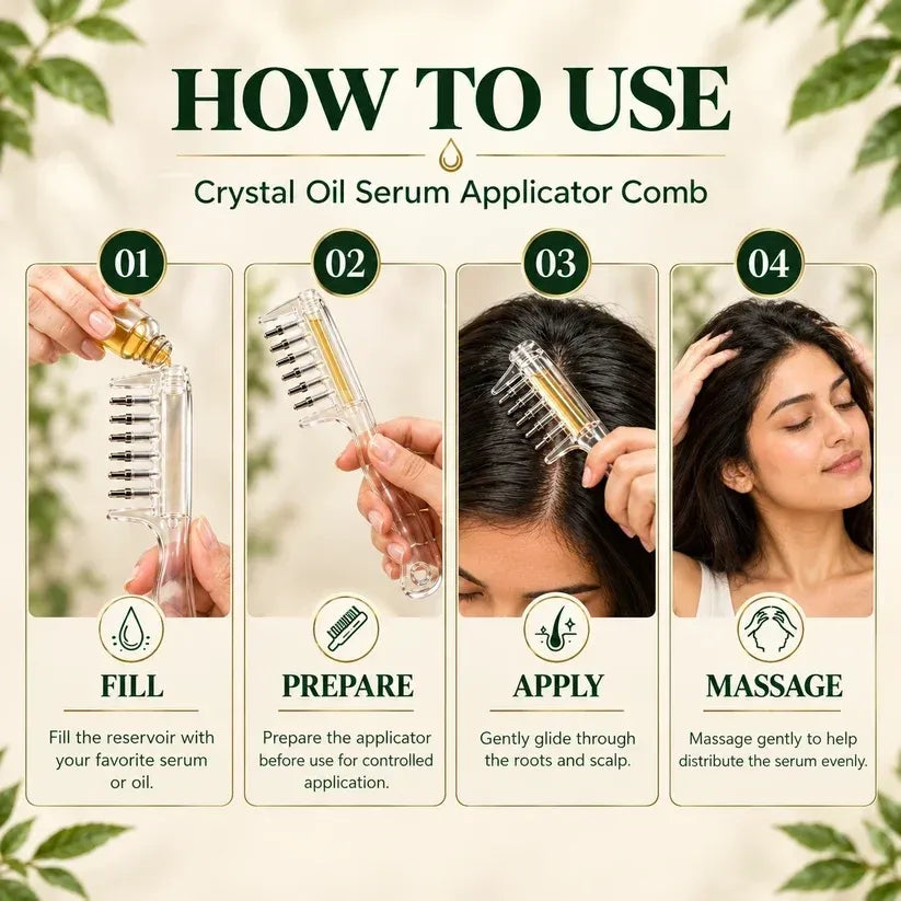 2 in 1 Crystal Oil & Serum Applicator Comb
